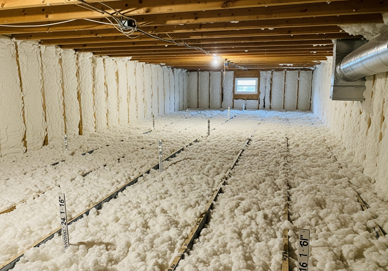 After: R-38 blown-in insulation in Chesapeake VA attic