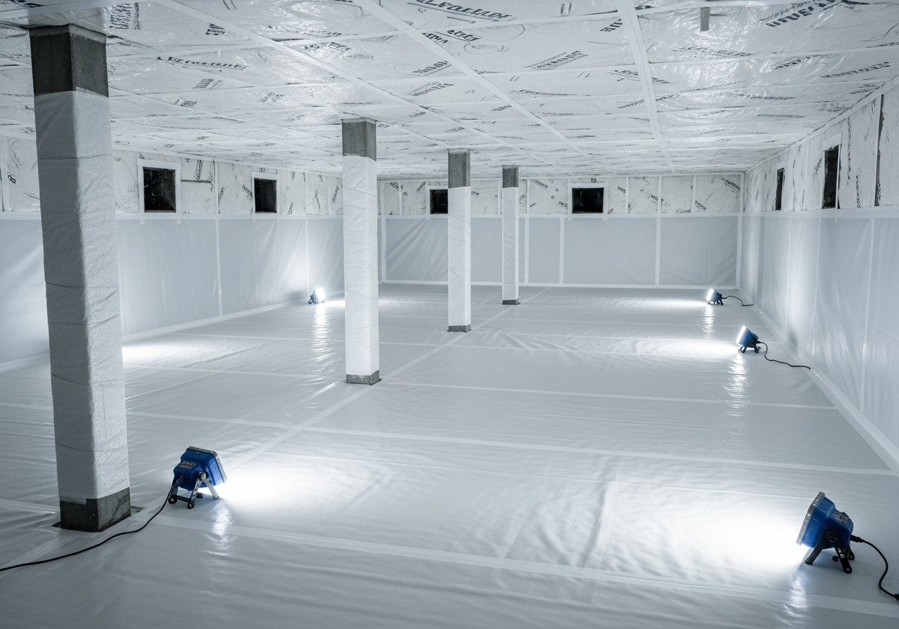 After: Clean closed-cell spray foam in Hampton VA crawl space